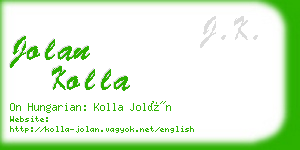 jolan kolla business card